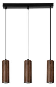 Pipe függőlámpa GU10-es foglalat, 3 LED izzó, 5W, fekete-dió