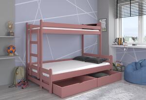 RAIMUND emeletes gyerekágy + matrac, 90x200, rózsaszín