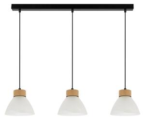 Prahas függőlámpa E14-es foglalat, 2 izzós, 40W fekete-tölgy-fehér