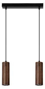 Pipe függőlámpa GU10-es foglalat, 2 LED izzó, 5W, fekete-dió