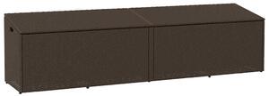 Barna polyrattan kerti tárolóláda 220x50x58 cm