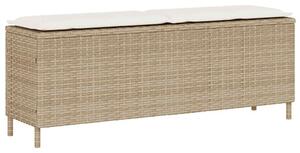 VidaXL bézs polyrattan kerti pad párnával 110x30x40,5 cm