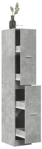 Betonszürke szerelt fa patikaszekrény 30 x 41 x 174,5 cm