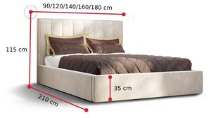 OTA kárpitozott ágy, 160x200, monolith 97