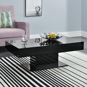 En.casa Dohányzóasztal Lünen 40 x 110 x 60 cm forgácslap több színben Fekete, magasfényű