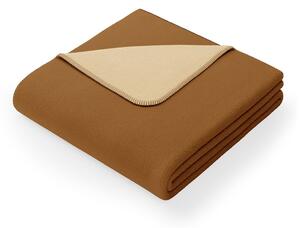 Virkkuu barna-bézs pamutkeverék takaró, 150 x 200 cm - AmeliaHome