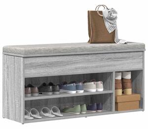 Szürke sonoma színű szerelt fa cipőpolc 102x30,5x45 cm