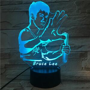 Bruce Lee 7 színű 3D led lámpa