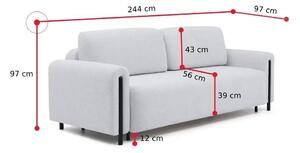 DOVA kinyitható kanapé, 244x97x97, barna/04ROY