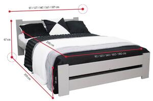 SOLA ágy + ágyrács, 180x200, szürke