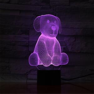 Ülő Kutya 7 színű 3D led lámpa
