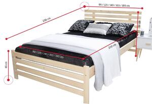 RITA ágy + ágyrács, 140x200, fehér
