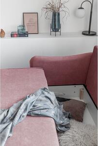 Tender Eddie rózsaszín kinyitható bársony kanapé - Miuform
