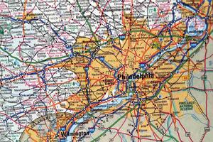 Nem szőtt fotótapéta philadelphia térképe 375 x 250 cm