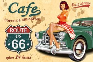 Nem szőtt fotótapéta café route 66 plakát 375 x 250 cm