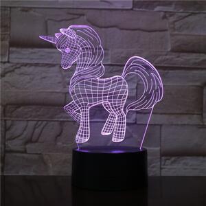 Unikornis Kicsi 7 színű 3D led lámpa