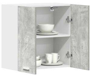 Betonszürke szerelt fa konyhai fali szekrény 60x31x60 cm