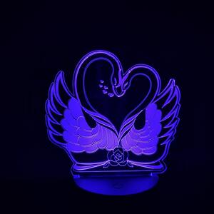 Hattyú szív 7 színű 3D led lámpa