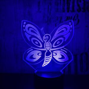 Pillangó 7 színű 3D led lámpa