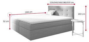 ISLA boxspring kárpitozott ágy, 180x200, inari 87