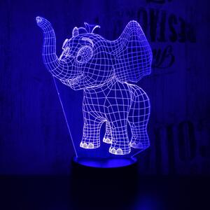 Kis elefánt 7 színű 3D led lámpa