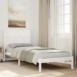 Fehér tömör fa extra hosszú ágykeret matrac nélkül 100 x 210 cm