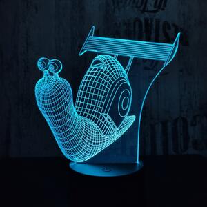 Spoileres csiga 7 színű 3D led lámpa