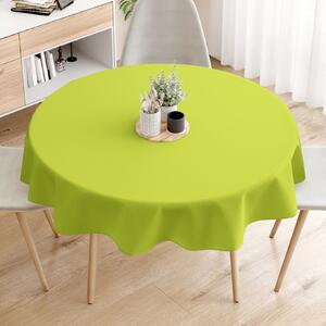 Goldea loneta dekoratív asztalterítő - zöld színű - kör alakú Ø 120 cm