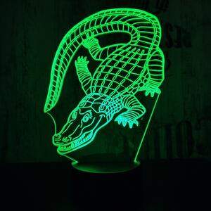 Krokodil 7 színű 3D led lámpa