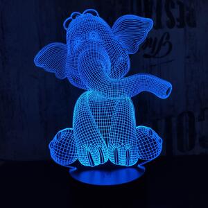 Elefánt bébi 7 színű 3D led lámpa