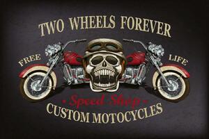 Nem szőtt fotótapéta vintage motoros poszter 375 x 250 cm