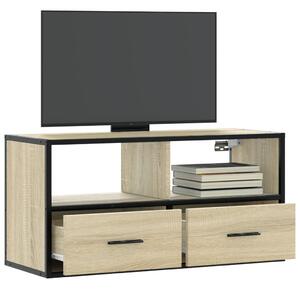 Sonoma tölgy színű szerelt fa és fém TV-szekrény 80x31x39,5 cm