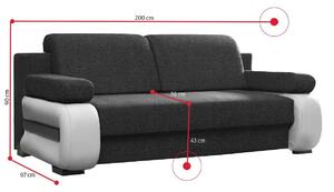 LADY kinyitható kanapé, 200x89x100 cm, soro 65/soro 61