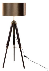 Réz Tripod állólámpa bronz bársony lámpabúrával 50 cm - Cortin