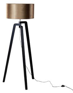 Állólámpa fekete bársony lámpabúrával bronz színben 50 cm - Puros