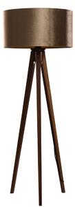 Háromlábú állólámpa diófa talppal és bronz bársony lámpabúrával 50 cm - Tripod Classic