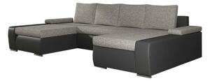 SAN MARINO ágyazható U alakú ülőgarnitúra, 365x90x195 cm, berlin 01/soft 011 black