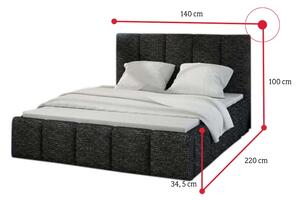 HEDVIKA kárpitozott ágy, 140x200 cm, berlin 03