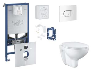 Grohe Rapid SLX - Készlet fali beépítéshez, WC, SoftClose ülőkével és Arena Cosmopolitan gombbal, alpesi fehér SANI11BB3135
