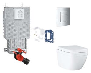 Grohe Uniset - Készlet fali beépítéshez, WC ülőke, SoftClose ülőke, Skate Cosmopolitan gombok és tablet bedobható készlet, Triple Vortex, króm SANI15BB2115