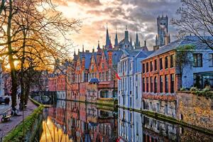 Nem szőtt fotótapéta csatornák bruges-ben 375 x 250 cm