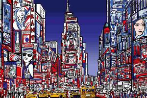 Nem szőtt fotótapéta színes times square 375 x 250 cm