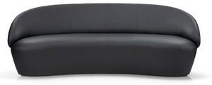 Naïve fekete bőr kanapé, 214 cm - EMKO