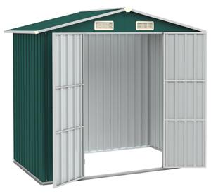 VidaXL zöld horganyzott acél kerti fészer 205 x 129 x 183 cm