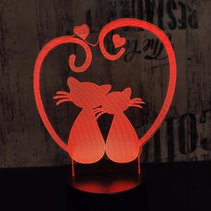 Cica szív 3D led lámpa