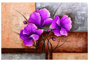 Gario Kézzel festett kép Gyönyöru lila pipacs Méret: 120 x 80 cm