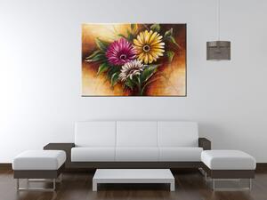 Gario Kézzel festett kép Gyönyöru virágcsokor Méret: 120 x 80 cm