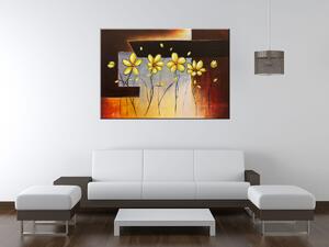 Gario Kézzel festett kép Sárga virágocskák Méret: 120 x 80 cm