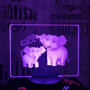 Elefánt anya és bébi 7 színű valósághű 3D led lámpa