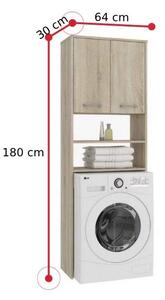 IFA fürdőszoba szekrény mosógép fölé, 64x180x30, fehér